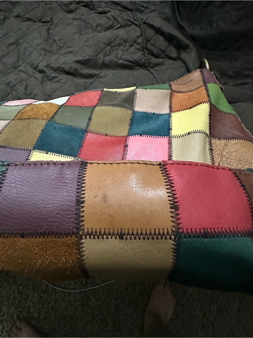 Lucky Brand Patchwork Leather Hobo Shoulder Bag - Picture 6 of 8
